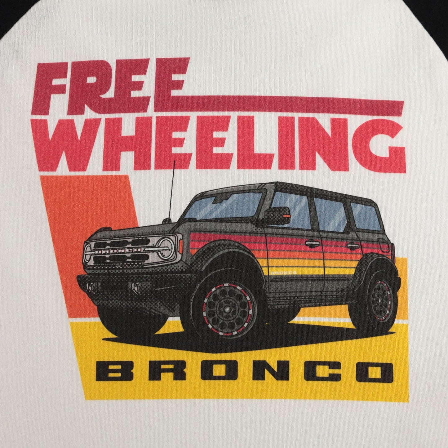 Ford Bronco Free Wheeling Youth Retro Baseball T-Shirt