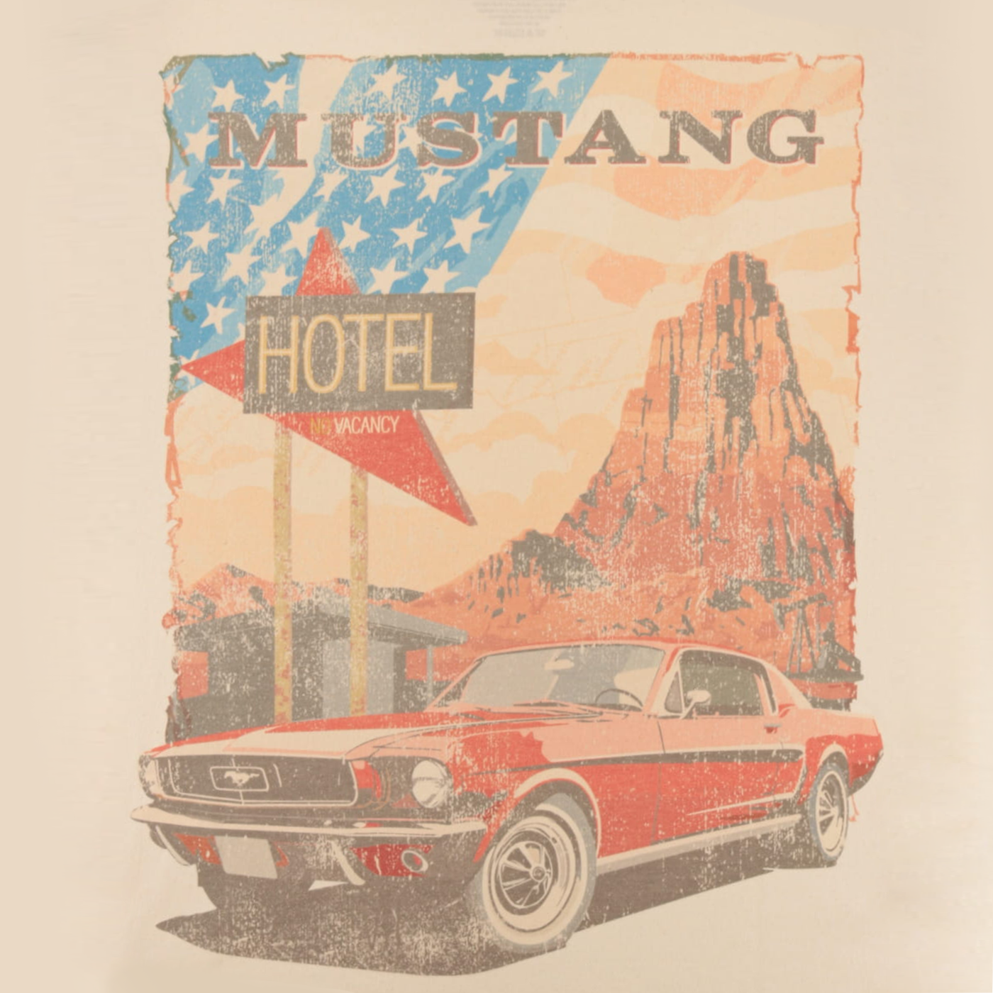 Ford Mustang Vintage Desert Graphic Mens T-Shirt