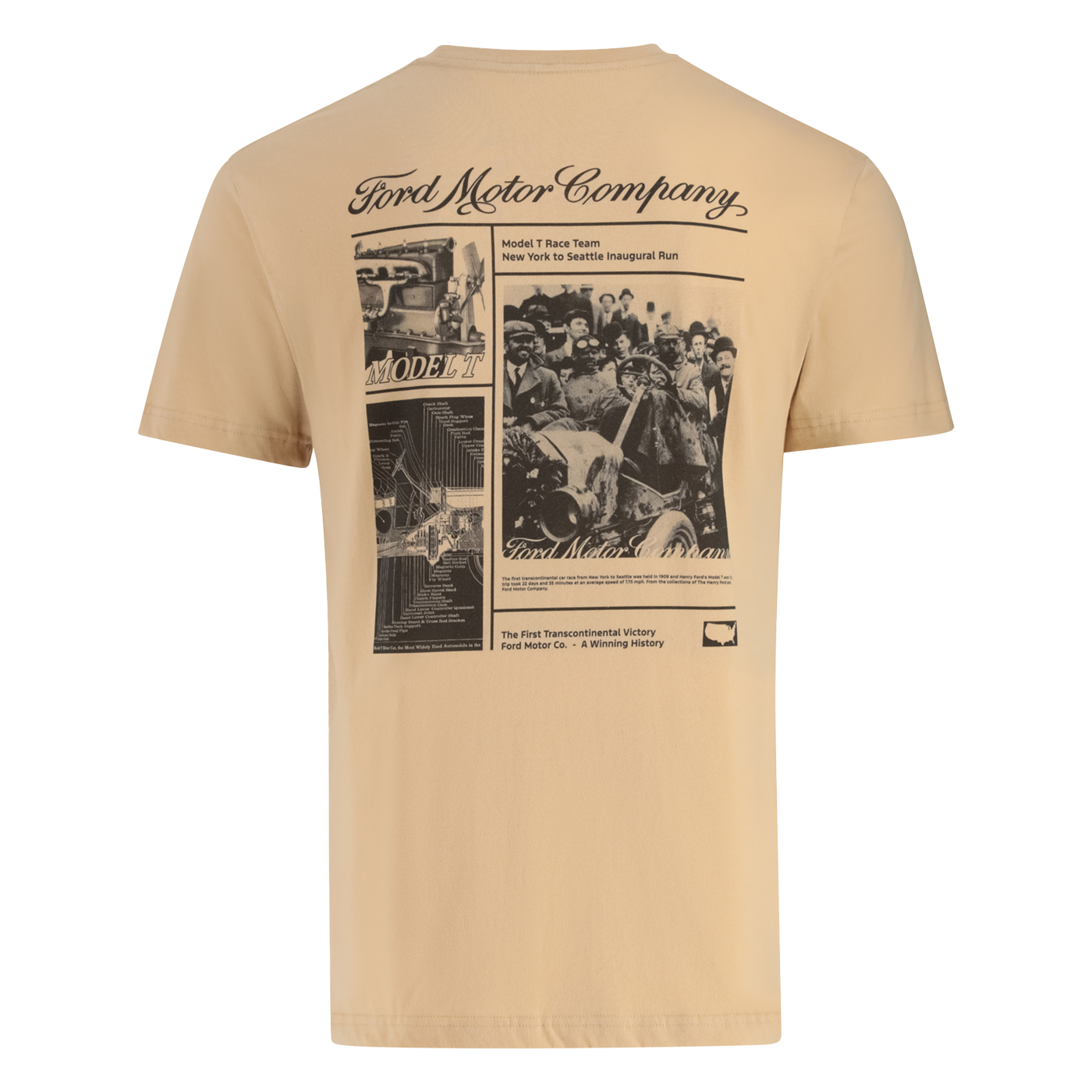 Ford Motor Company Model T Race Newspaper Mens T-Shirt