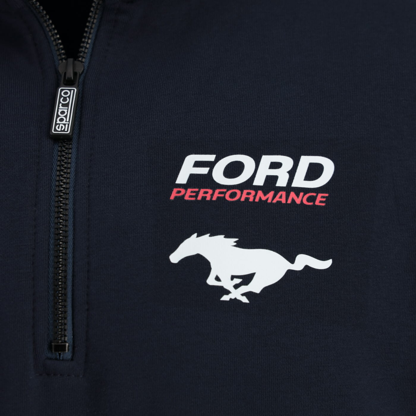 Ford Performance Sparco Navy Blue Mens Half Zip Sweatshirt