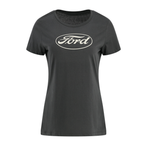 Black t-shirt with Ford logo on a white background