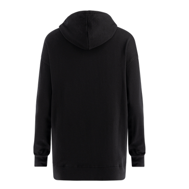 back of black women's hoodie