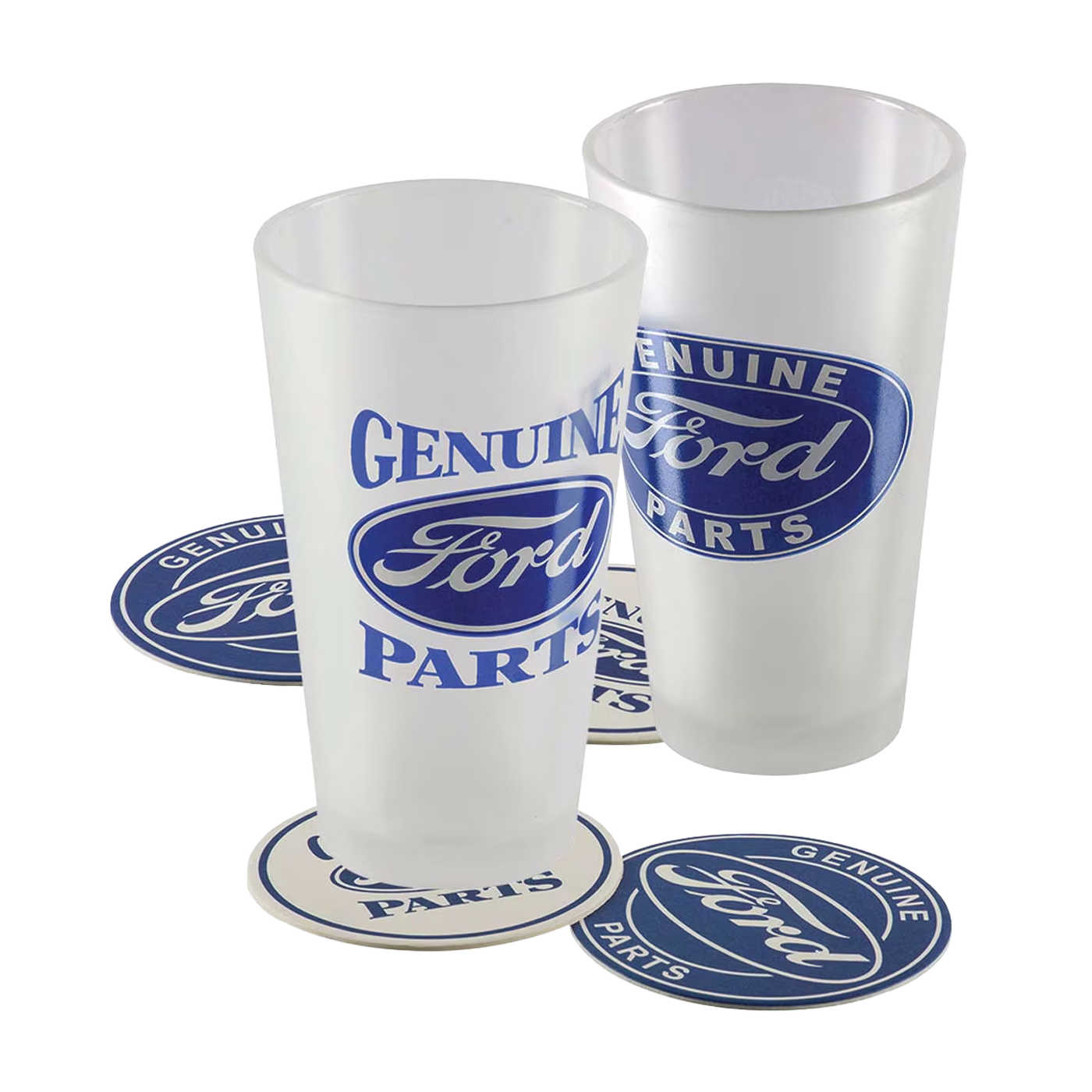 Ford 2-Pk Frosted Pint Glass Set