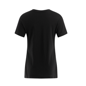 back of black women's t-shirt