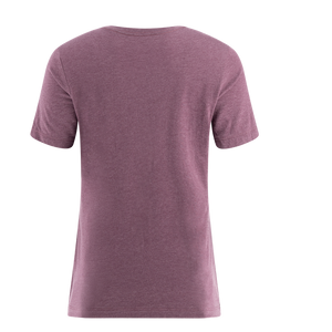back of red women's short sleeve t-shirt