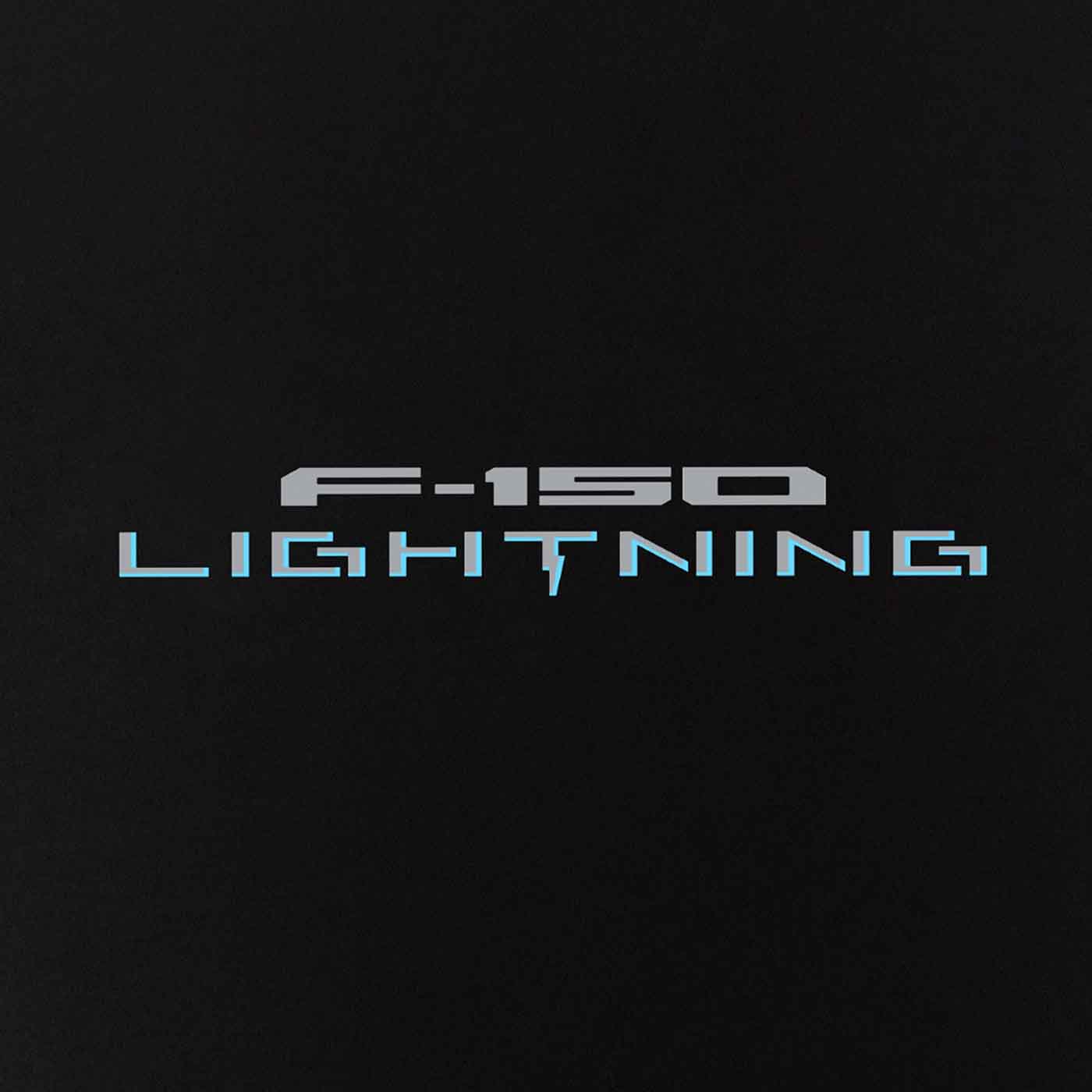 F-150 Lightning logo on a black background
