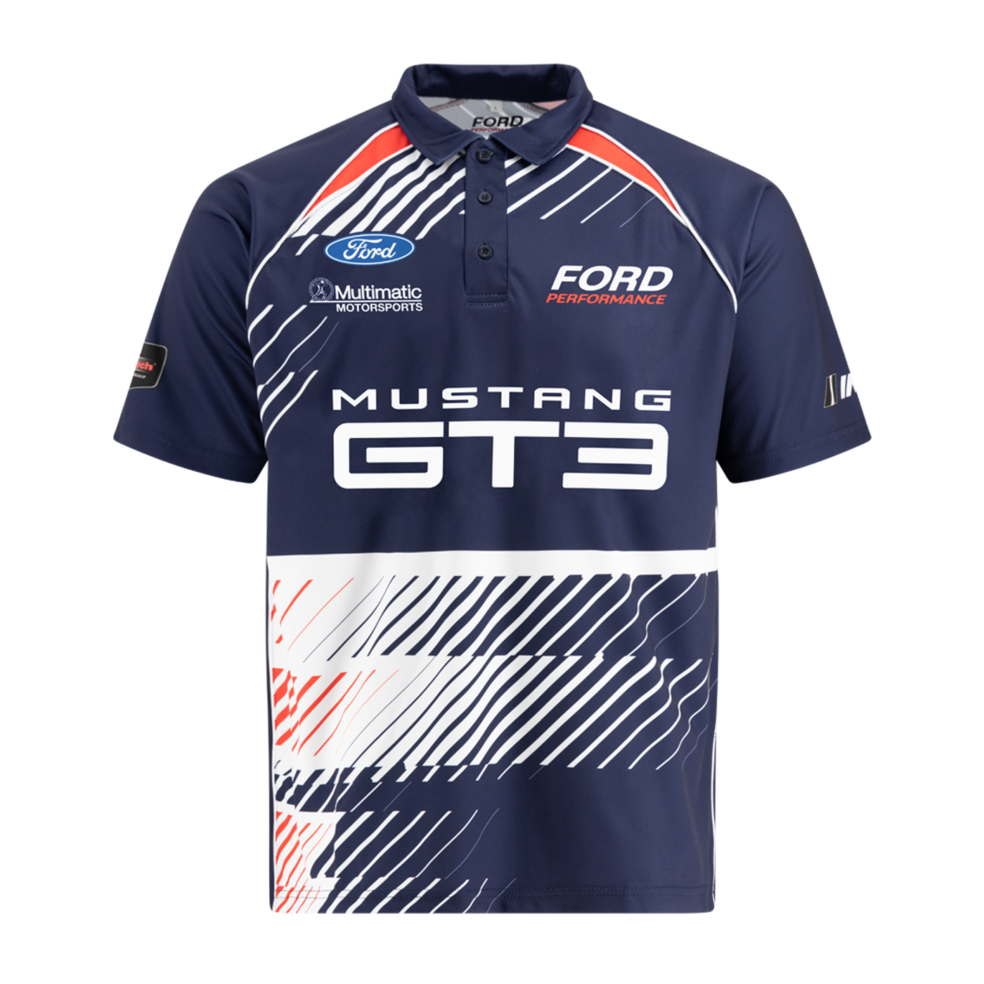Ford Mustang GT3 racing shirt with Ford logo on a white background