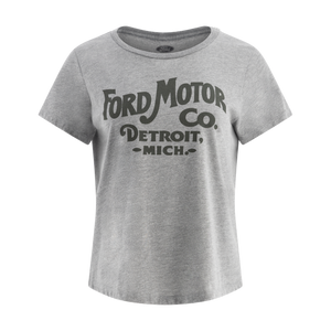 Gray t-shirt with Ford Motor Co. logo on a white background