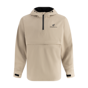 Beige Bronco windbreaker jacket with black accents on a white background