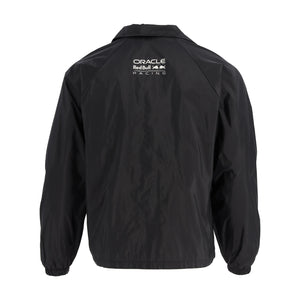 Black jacket with Oracle Red Bull Racing logo on the back against a white background