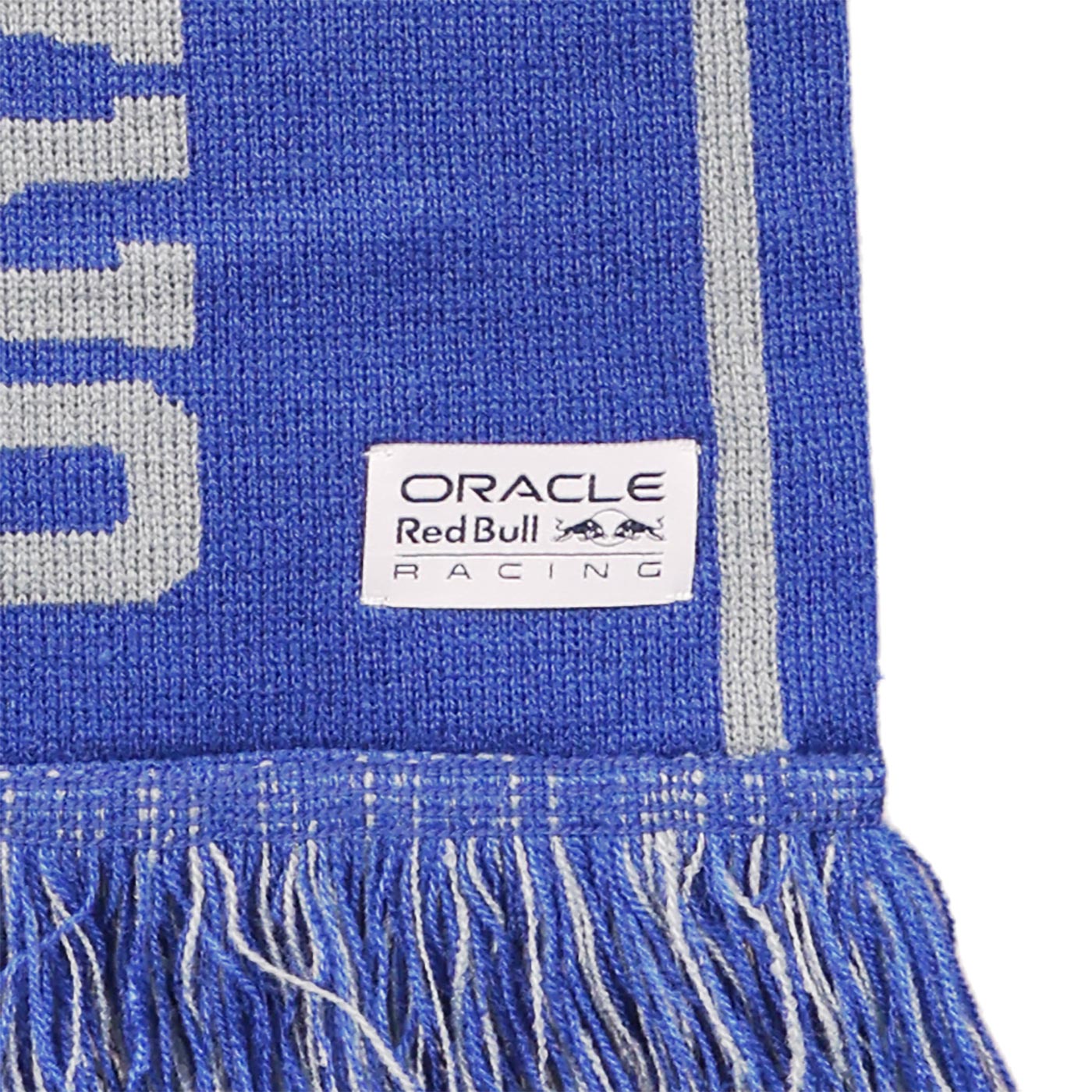 Blue and gray scarf with Oracle Red Bull Racing logo