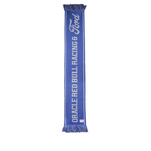 Blue scarf with Oracle Red Bull Raing Ford text on blue background