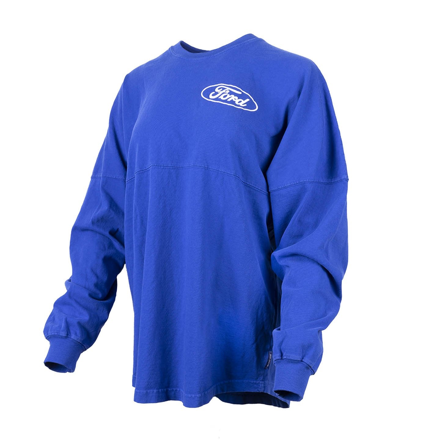 Long Merchandise Official Ford T-Shirt- Original Sleeve Script Jersey Women\'s Ford Spirit American
