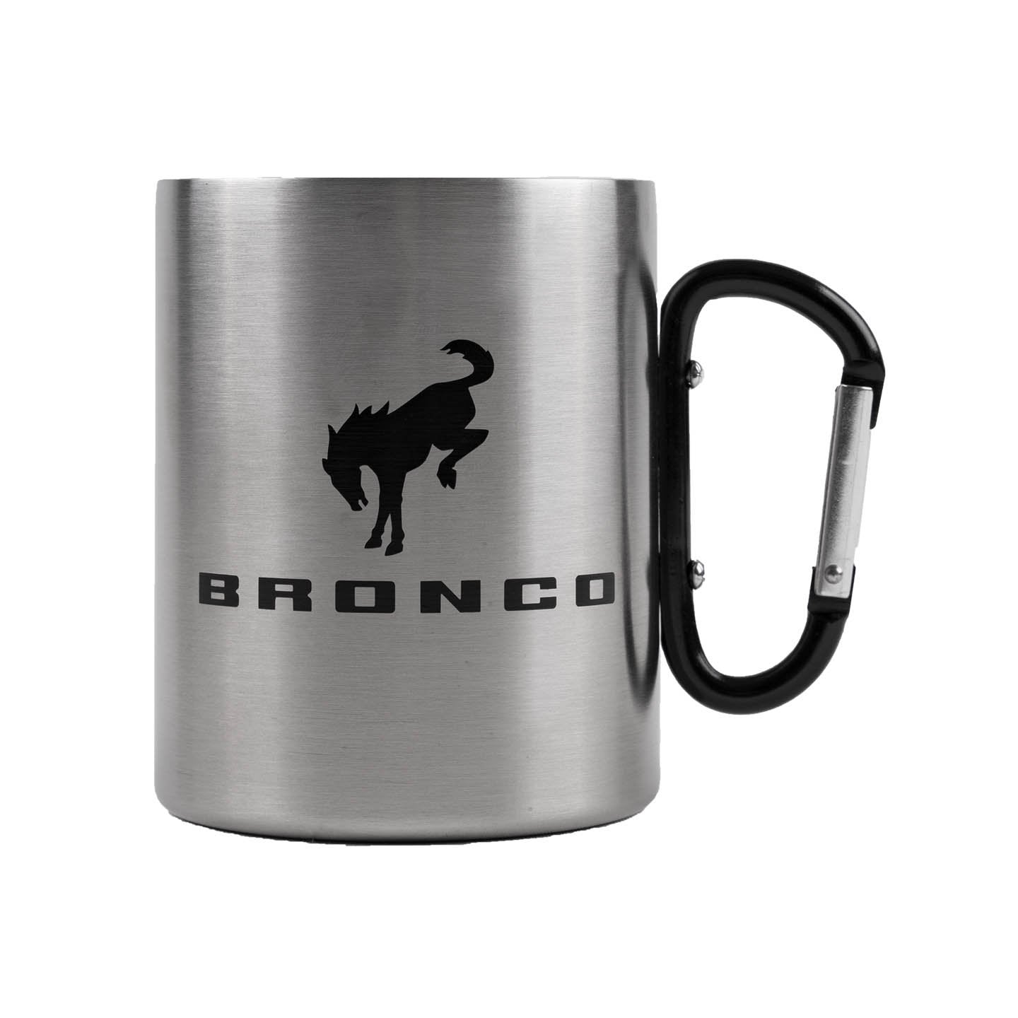 Ford Bronco Carabiner Handle Mug, Stainless Steel, Black, 14  oz.: Coffee Cups & Mugs