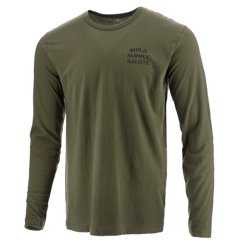 Ford Proud To Honor Men's Build Supply Salute Crewneck Long Sleeve T-Shirt