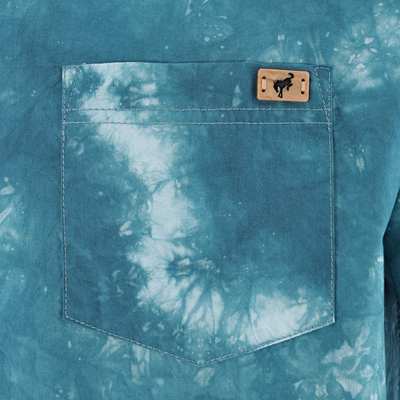 Ford Bronco Men's Tonal Wash Camp Shirt - Close Up