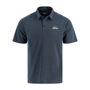 Gray polo shirt with Ford logo on a white background