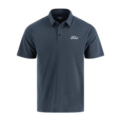 Gray polo shirt with Ford logo on a white background