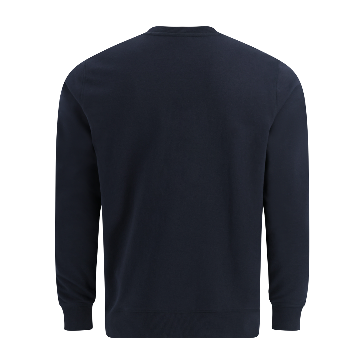 Navy blue sweatshirt on a white background