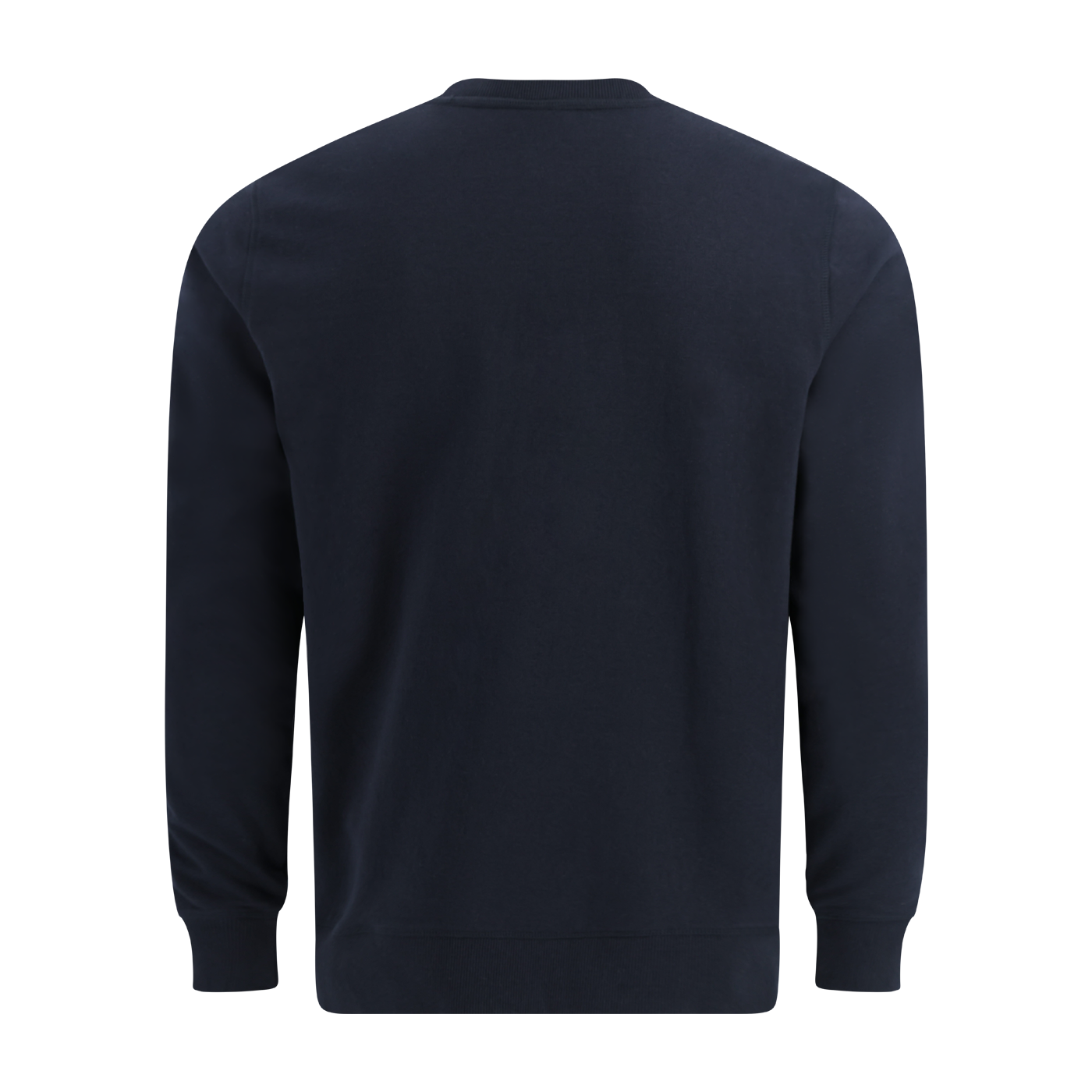 Navy blue sweatshirt on a white background