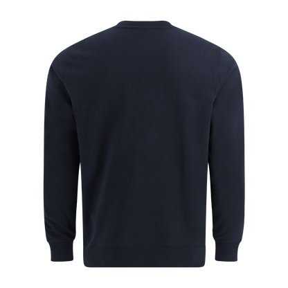 Navy blue sweatshirt on a white background