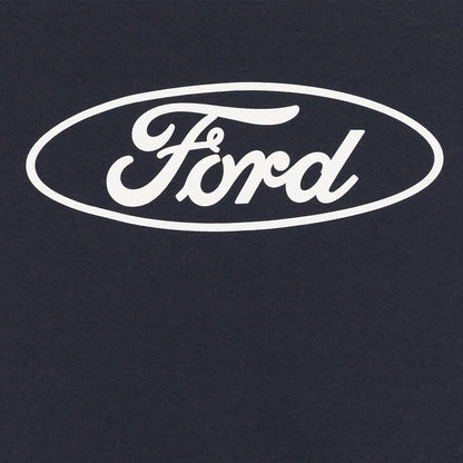 White Ford logo on a black background