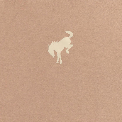 Silhouette of a ford bronco horse on a textured beige background