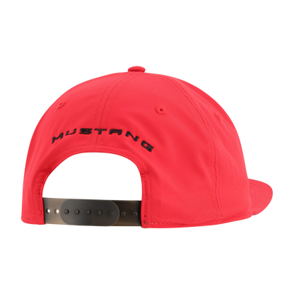 Red cap with 'Mustang' logo on a white background