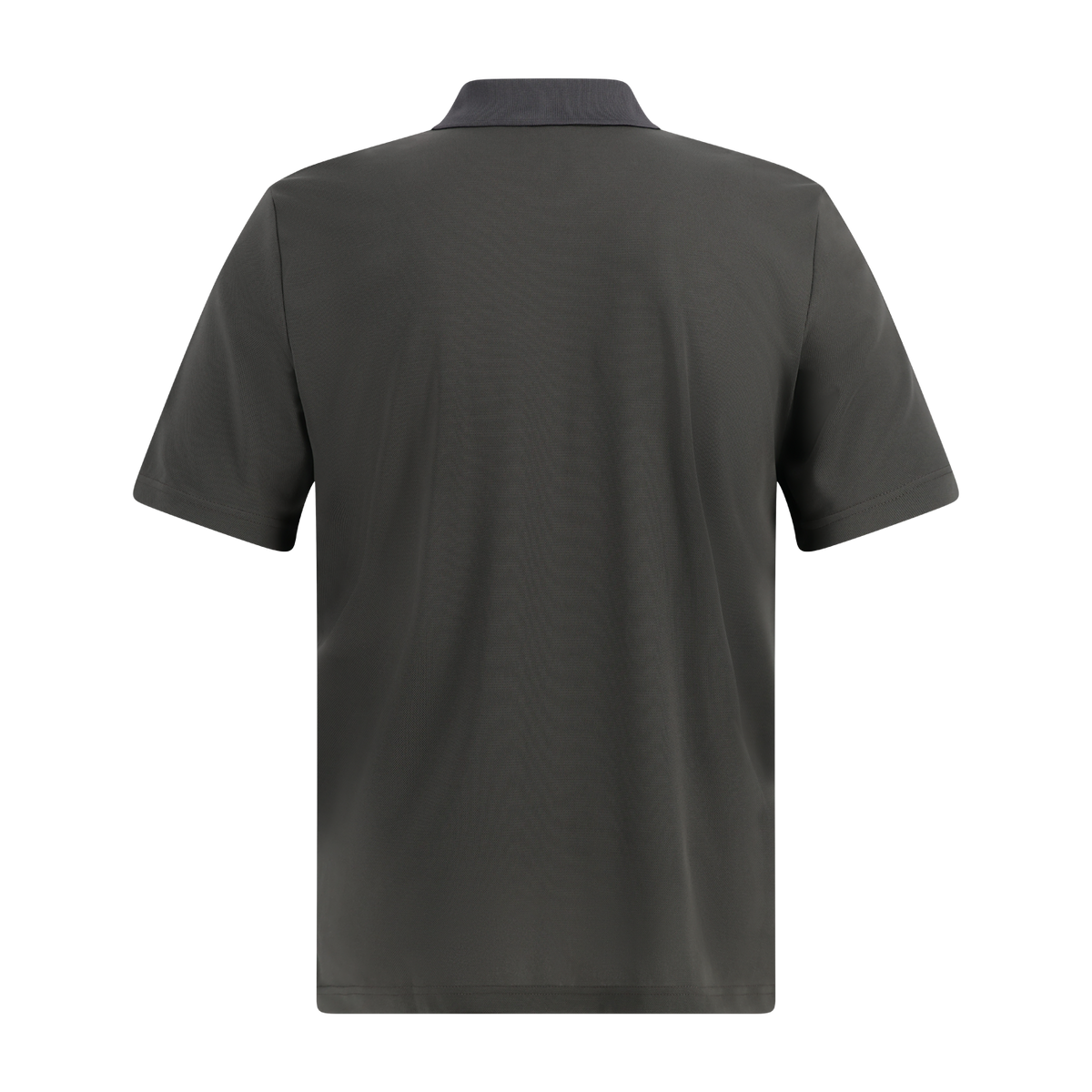 Dark gray polo shirt on a white background