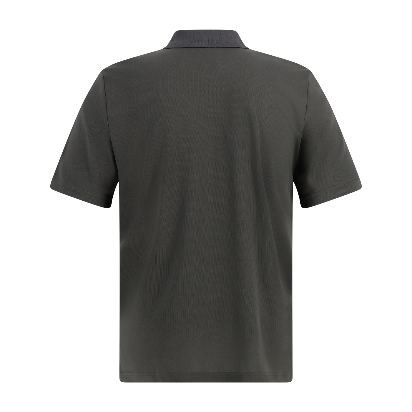 Dark gray polo shirt on a white background