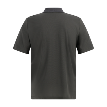 Dark gray polo shirt on a white background