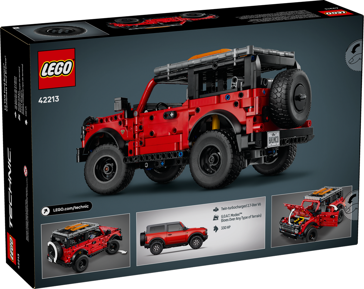 LEGO 42213 model truck packaging with red and black design