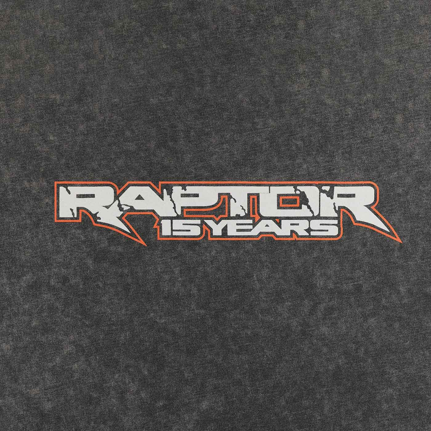 Raptor 15 Years logo on a textured dark background