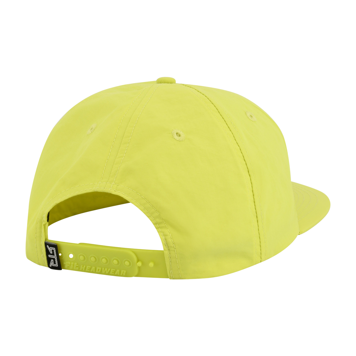 Yellow cap with a brand logo on the back on a white background