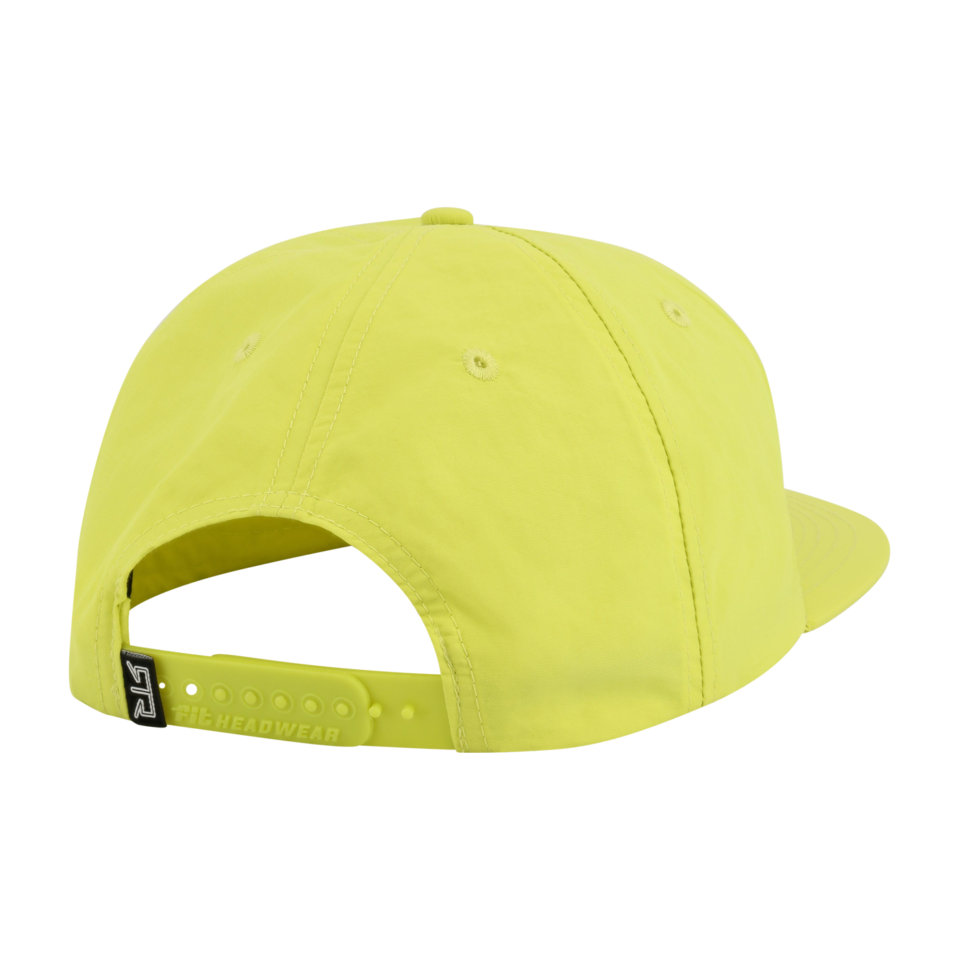 Yellow cap with a brand logo on the back on a white background