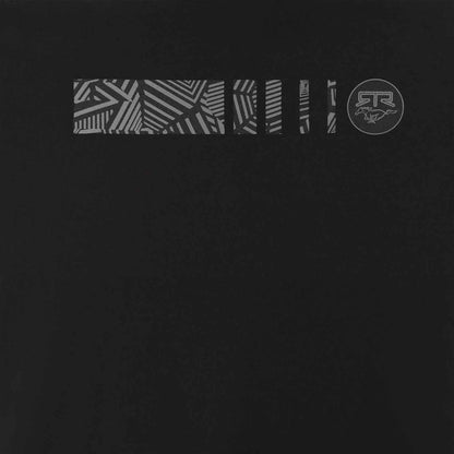 Black t-shirt with geometric pattern and Ford Mustang RTR logo on a black background