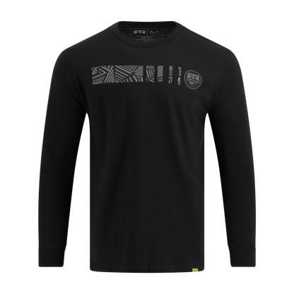 Black long-sleeve shirt with Ford Mustang RTR branding on a white background
