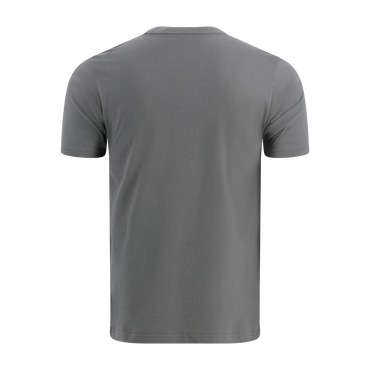 Gray t-shirt shown from the back on a white background
