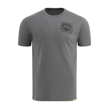 Gray t-shirt with a black Ford mustang RTR logo on a white background