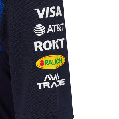 Navy sleeve with logos of Visa, AT&T, ROKT, Rauch, and Ava Trade on a white background