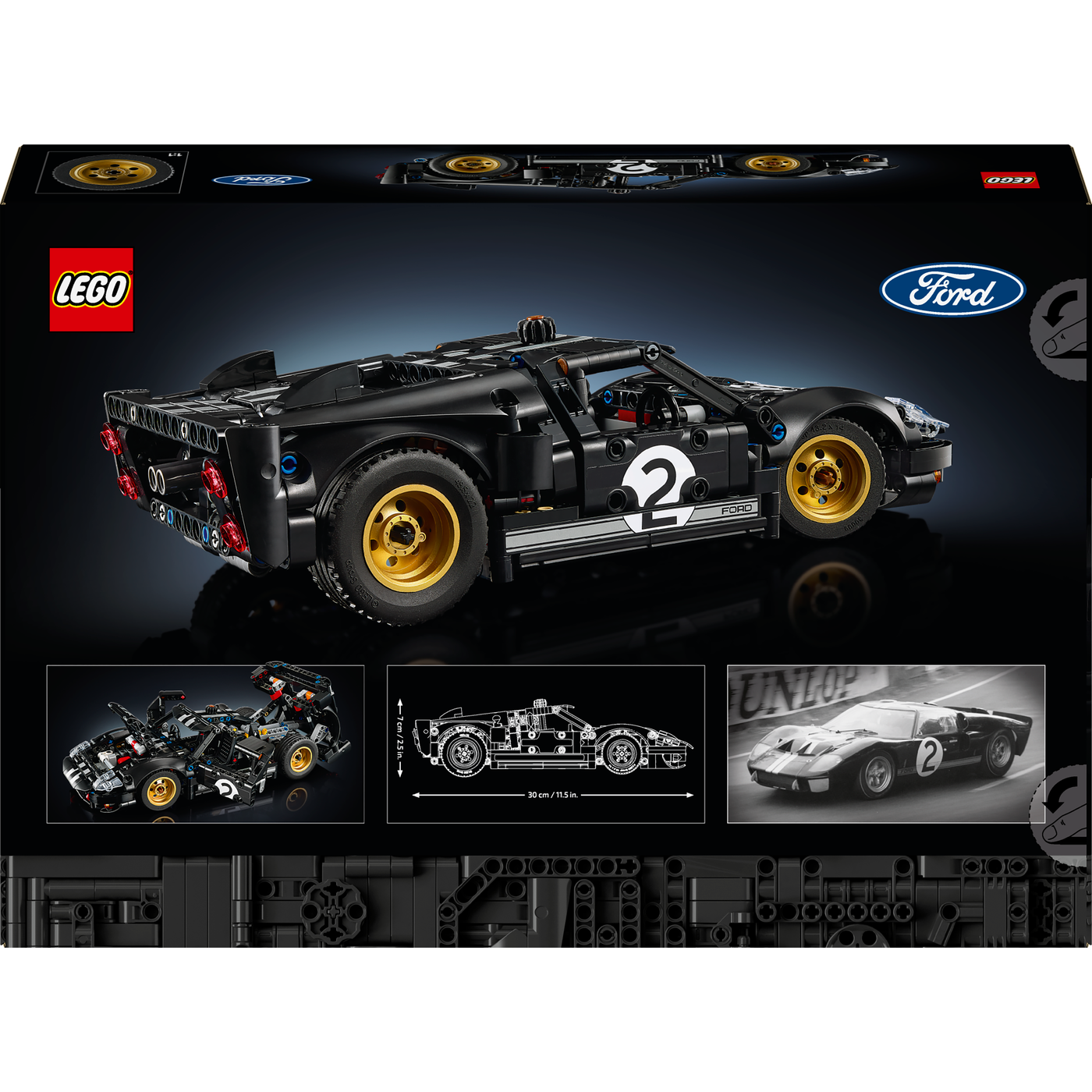 LEGO Ford race car set packaging with LEGO and Ford logos.