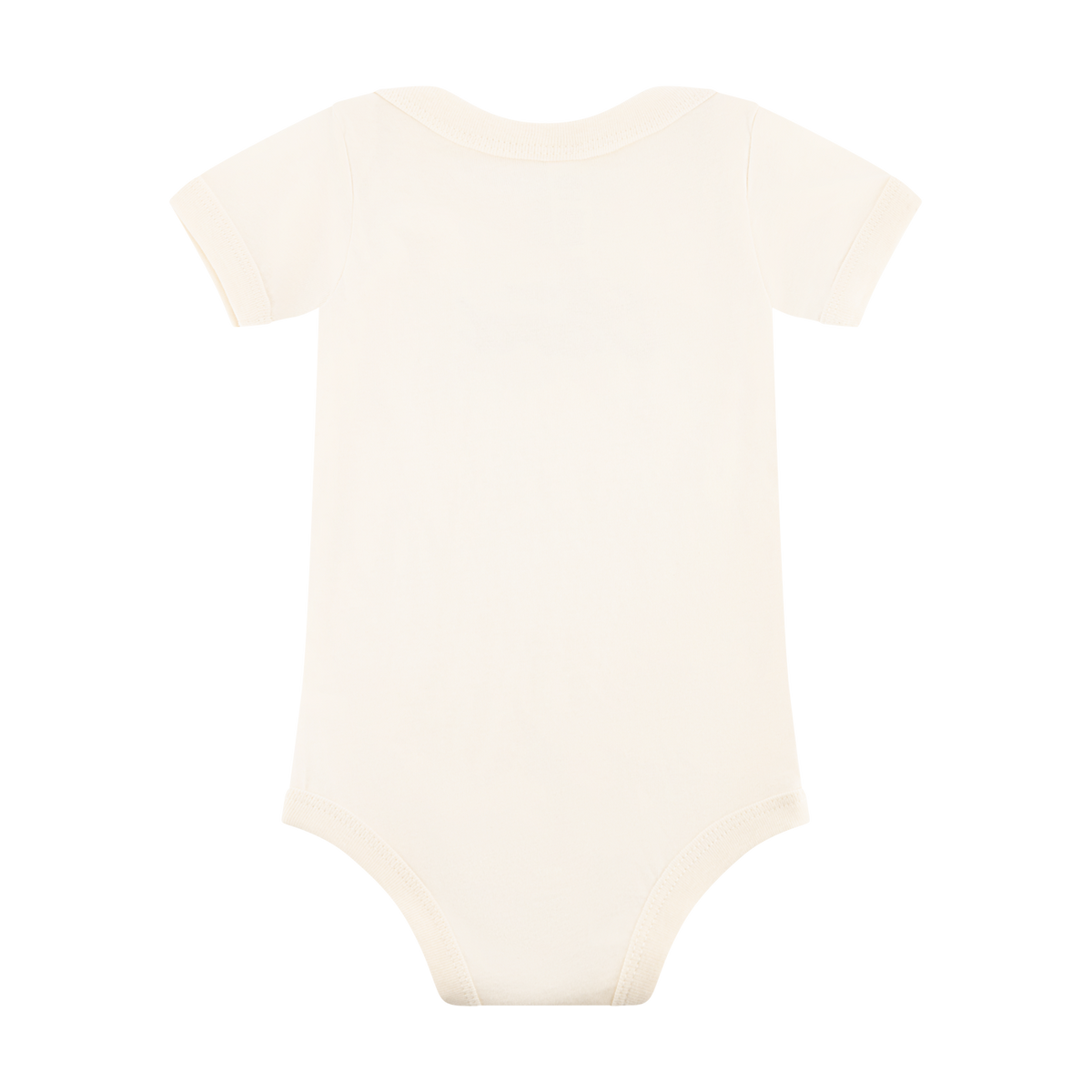 Beige baby onesie on a white background