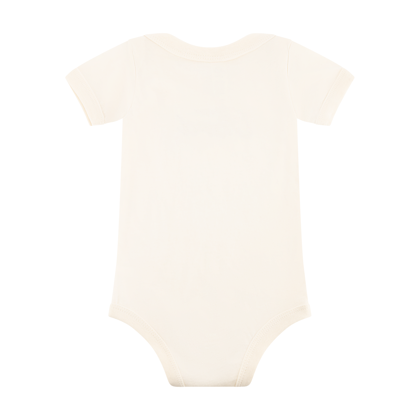Beige baby onesie on a white background