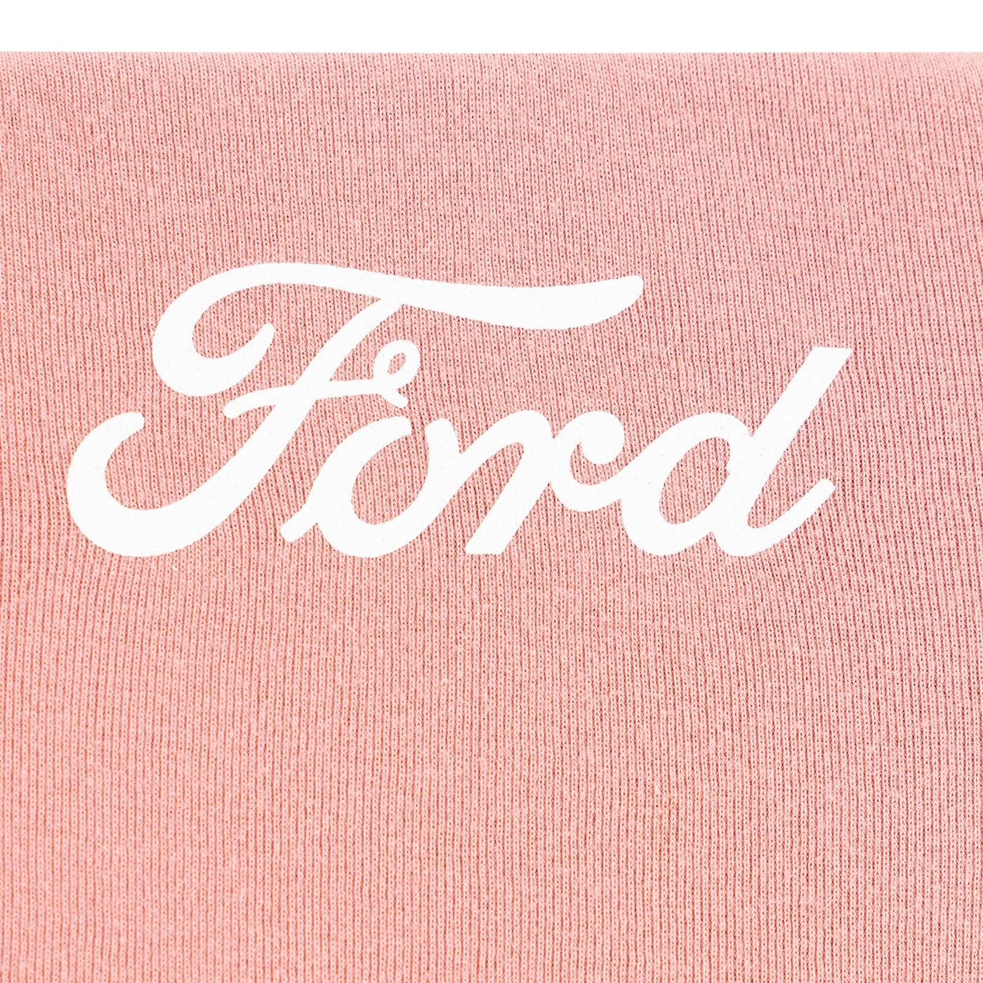Pink fabric with 'Ford' logo in white