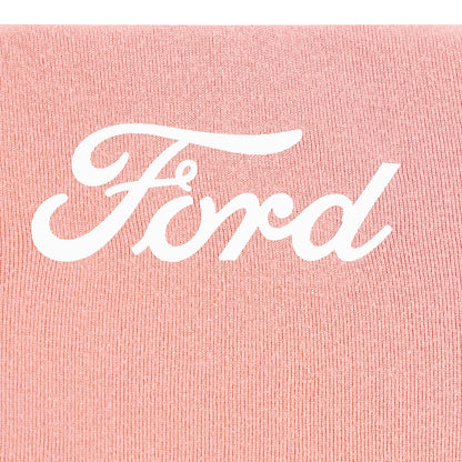 Pink fabric with 'Ford' logo in white