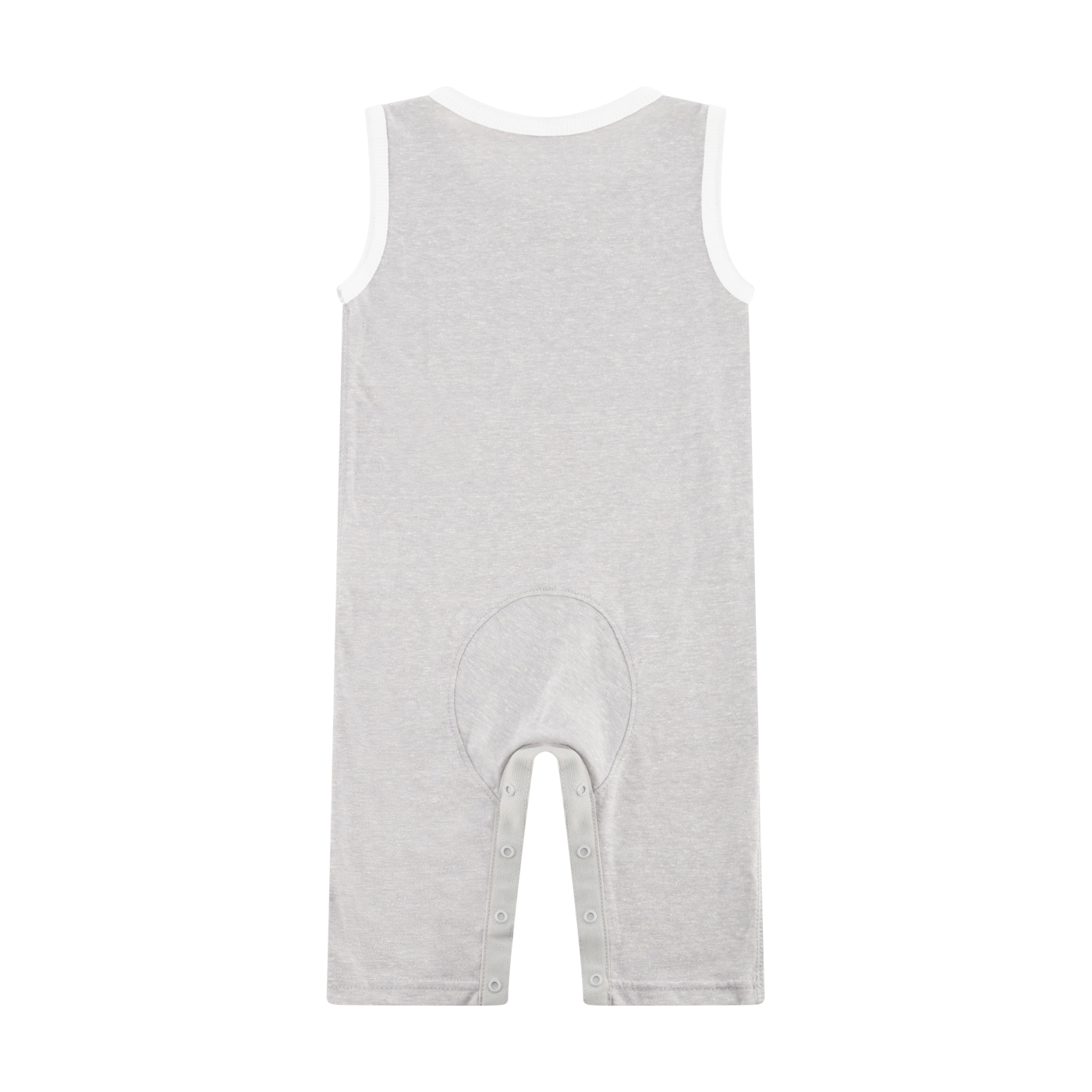 Gray baby romper on a white background
