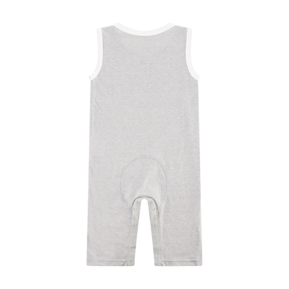 Gray baby romper on a white background