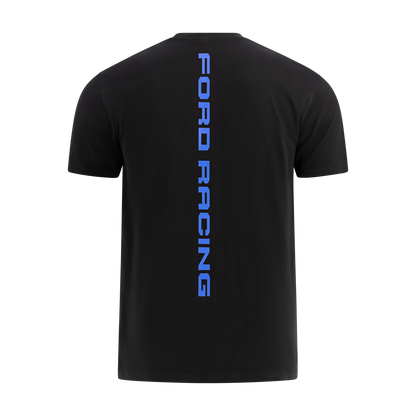 Black t-shirt with 'Ford Racing' text on the back against a white background