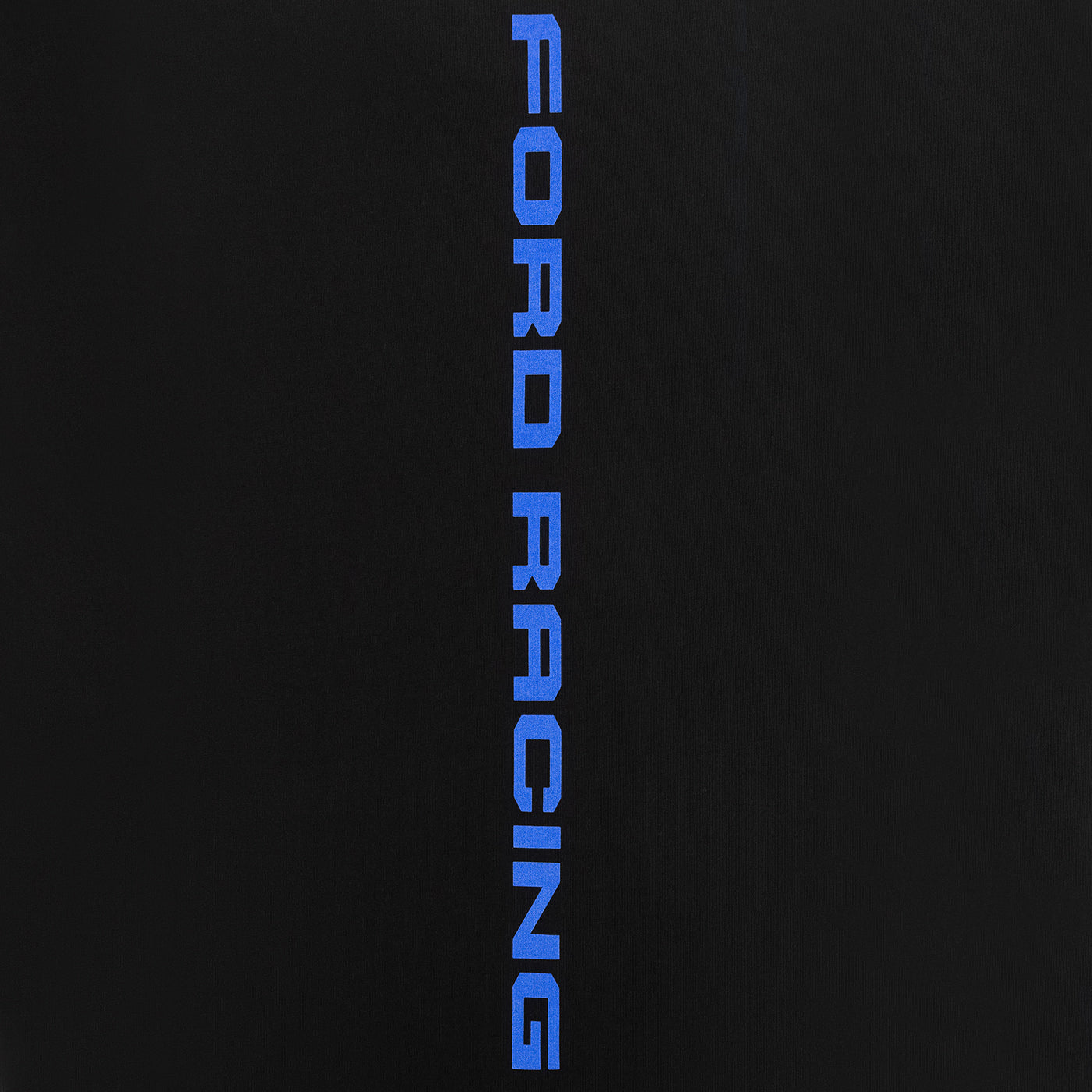 Ford Racing logo in blue on a black background