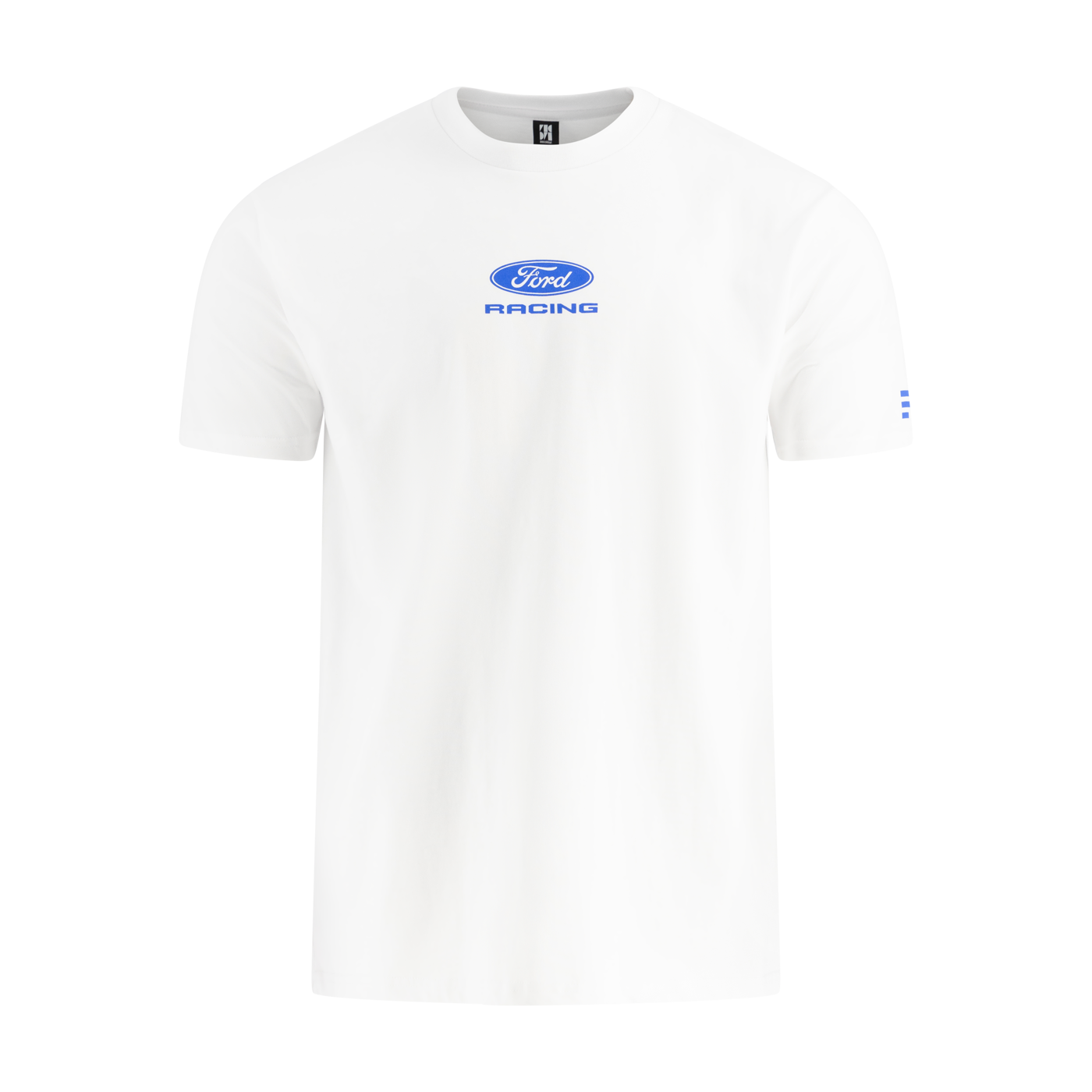 White t-shirt with Ford Racing logo on a white background